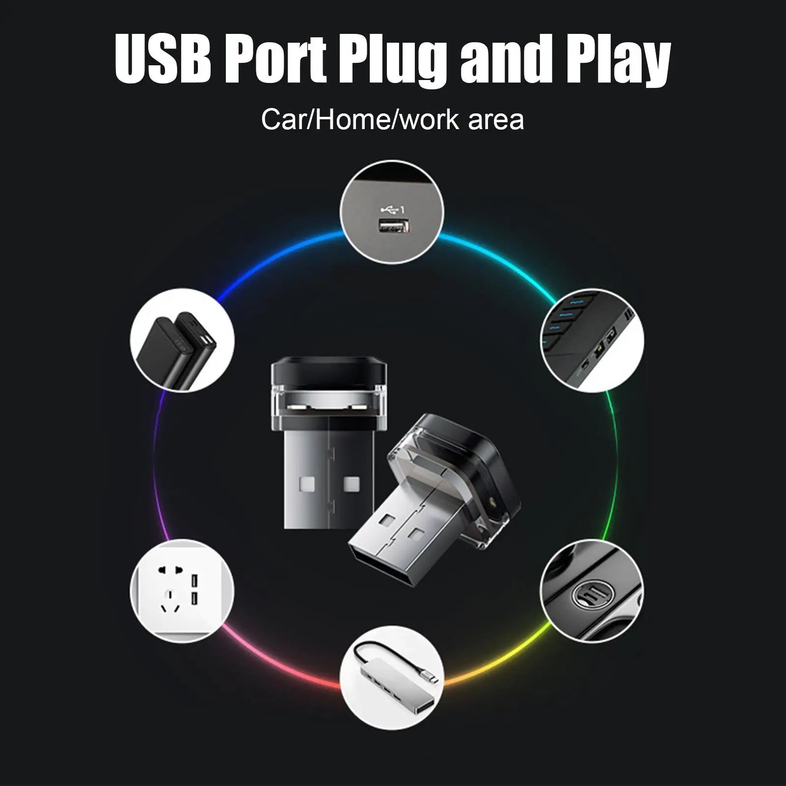 Car LED Lights Interior Wireless LED USB Car Light Ambient atmosphere No modification required Multiple Modes Interior Lighing