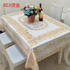 PVC Rectangular Dining-Table Tablecloth Oil Resistant Tabletop Protective Cloth Household Plastic High-end Lace Table Covers Mat
