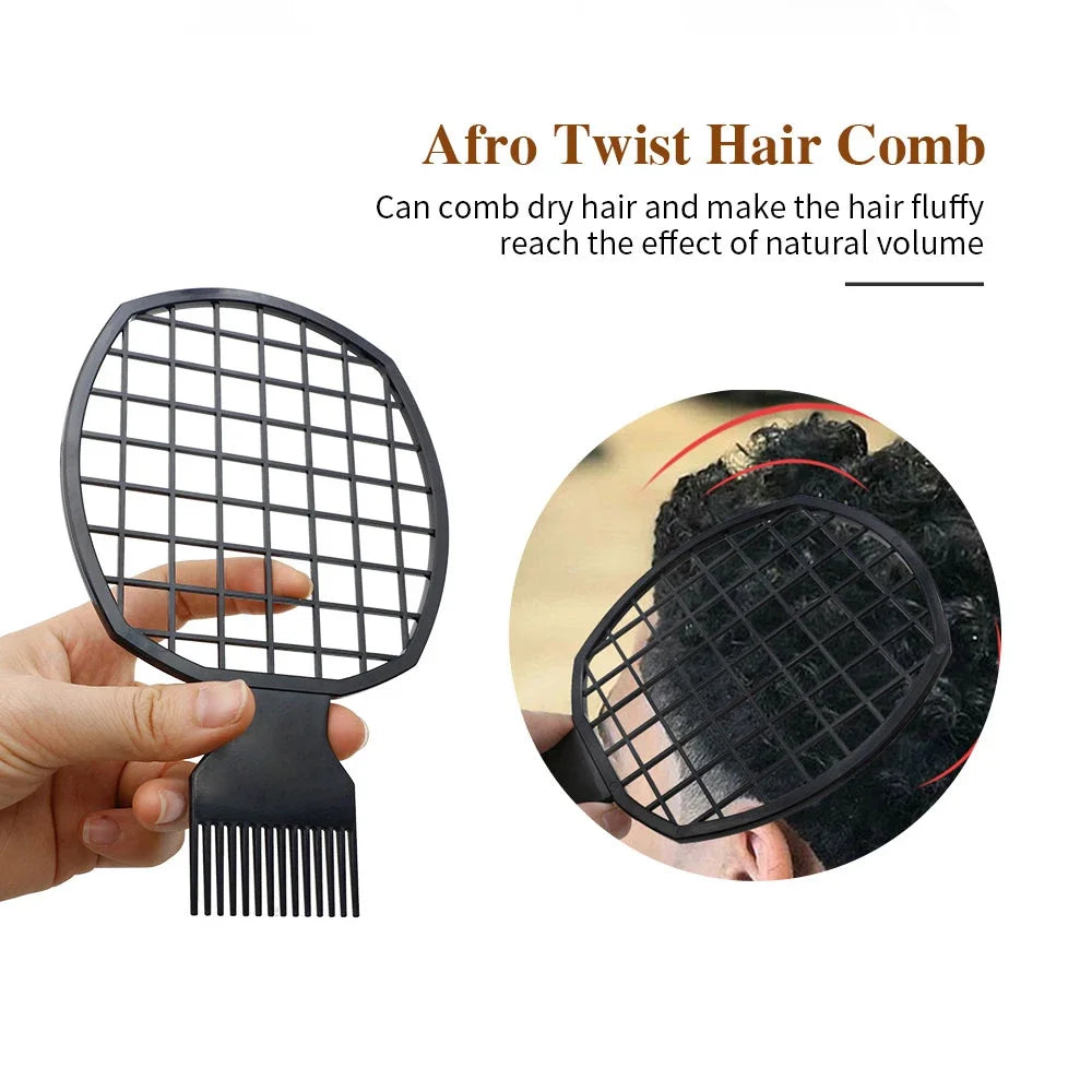 Men Hair Styling Tools Professional Hairdressing Set African Twist Sponge Gloves Barber Shop Hair Curls Fork Comb Pick Comb