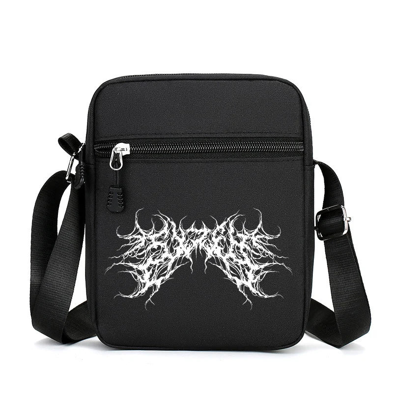 Personality Rune printed Crossbody bag large capacity men shoulder bag mobile phone bag portable outdoor storage Halloween gift