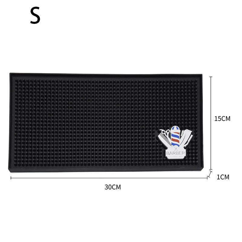 Black Anti Slip Barber Station Pad Scissores combs Tools Rubber Storage Mat Hairdressers Barbershop Professional Tools Supplies