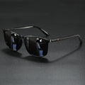 Classic Fashion Square Sunglasses - Lightweight Frame with Red/Green Stripe Temples, UV400 for Travel & Daily Wear