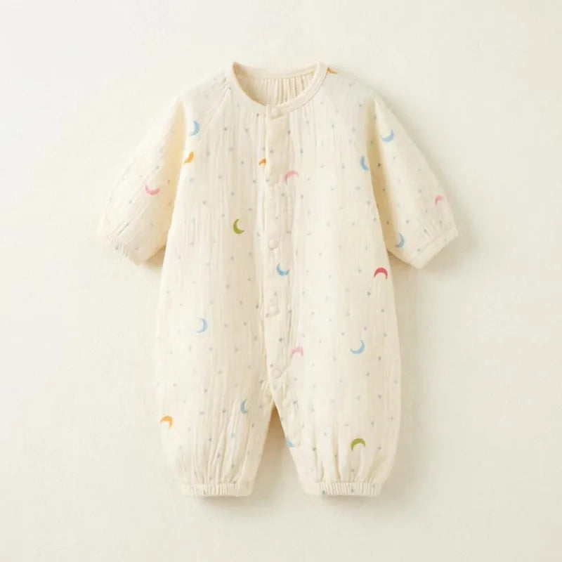 Baby Boys Girls Clothes Newborn Jumpsuit Muslin Cotton Long Sleeve Romper Infant Autumn Spring Clothes 0-2T