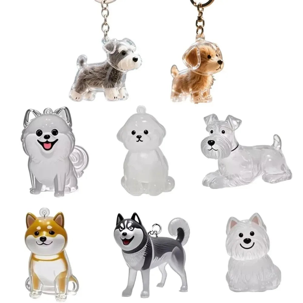 Dogs Hair Storage Pendant Cute Keychain Bag Pendant Couple Car Key Chains Jewelry Souvenir Collection Gift Decor Dog Accessories
