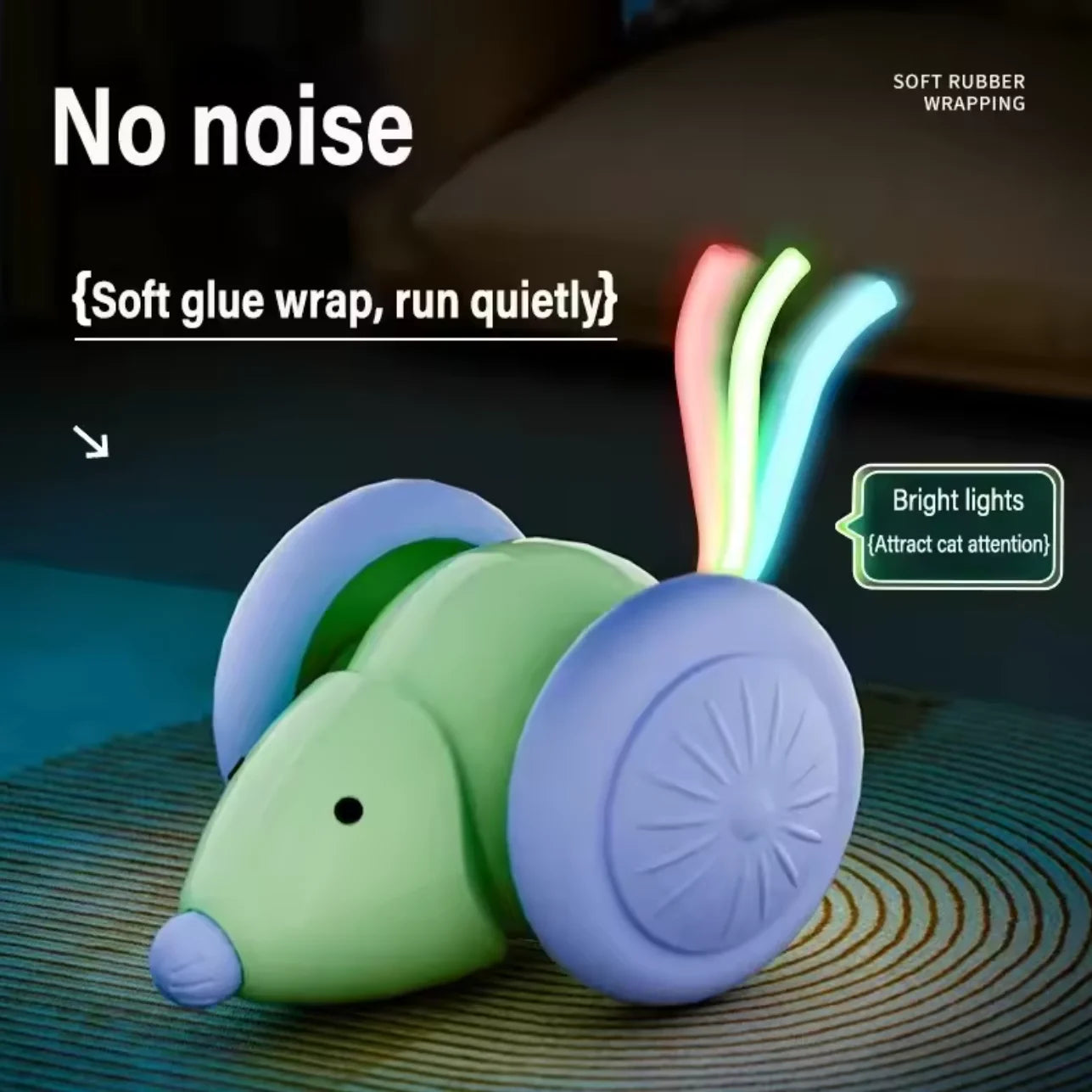 Interactive Cat Toy Electric Mouse Car Automatic Teaser kitten Pet Toys Rechargeable Intelligent Obstacle Avoidance Cat Car Toy