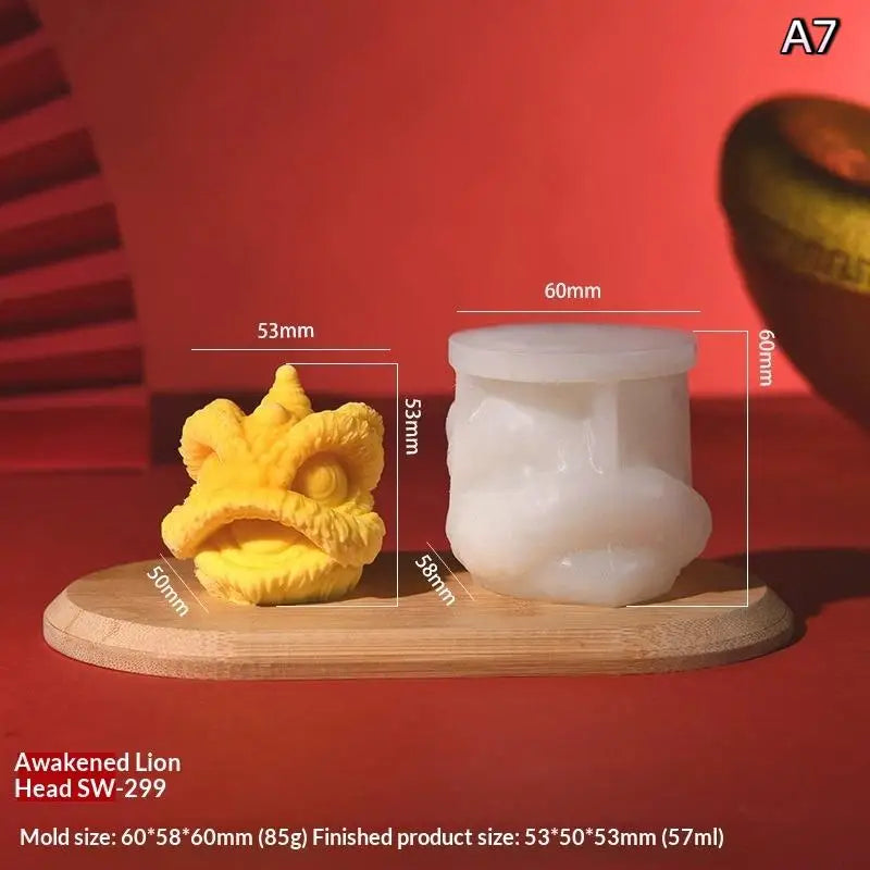 Milk Jelly Silicone Cake Mold 3D Pudding Lion Dance Pig Silicone Mould Home Baking Dessert Decoration Accessories