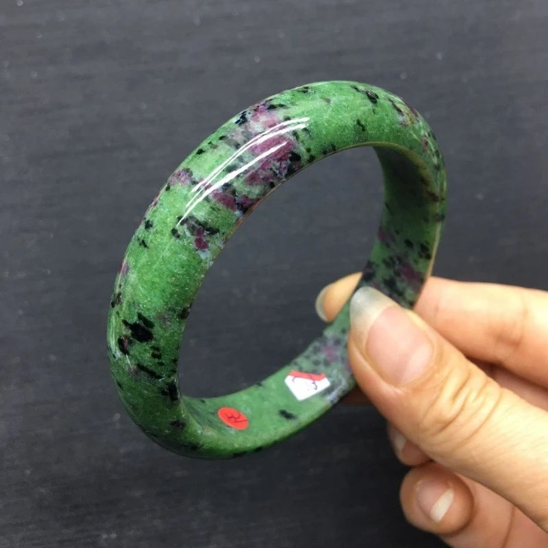 Red and Green Treasure Bracelet, Women's, Flat Bar, Fashionable and Versatile Jewelry.