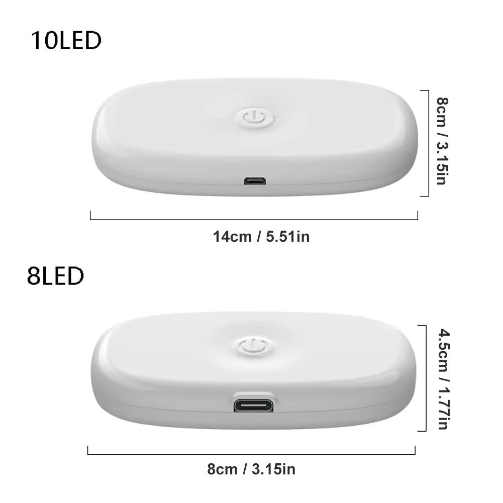 Car LED Touch Lights Wireless Interior Light Magnetic Auto Door Light Roof Ceiling Lamp Reading Lamp USB Rechargeable 5V