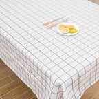 Plastic PVC Rectangula Grid Printed Tablecloth Waterproof Oilproof Kitchen Dining Table Colth Cover Mat Oilcloth Antifouling