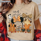 Pumpkin Mickey Halloween Short Sleeve Summer Sport Casual Women's Clothing Streetwear Classic Creative Pullover Y2K Streetwear