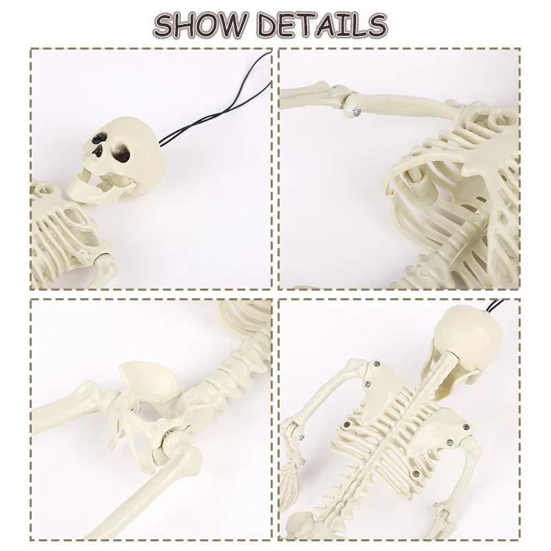 1pc Halloween Skull Skeleton 40cm Posable Skeleton Human Shape Bones Halloween Party Home Decorations Haunted House Horror Props