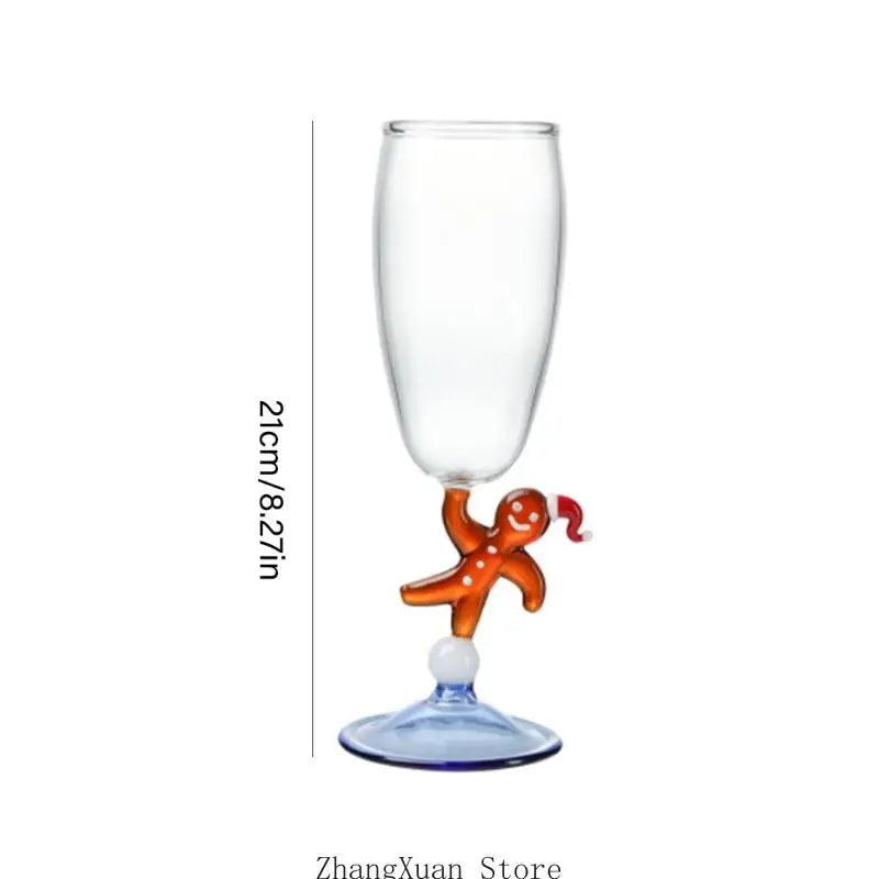 Christmas Wine Glass Glass Goblet Accent with Cookie Stem for Table Styling 3XUF