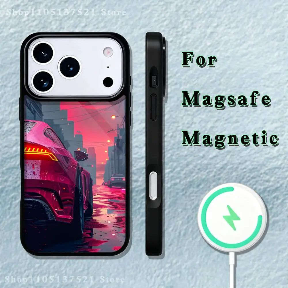 Super cool A-Audi-i car Phone Case  For iPhone 17,16,15,14,13,12,11,Pro,Max,Plus,Mini,SE4,E Magnetic Magsafe Wireless Charging
