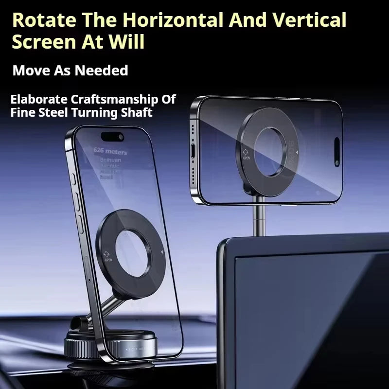 Magsafe Car Phone Holder Suction Cup Vacuum Magnetic Phone Stand 360° rotatable and Foldable Suction Cup Phone Holder Hot