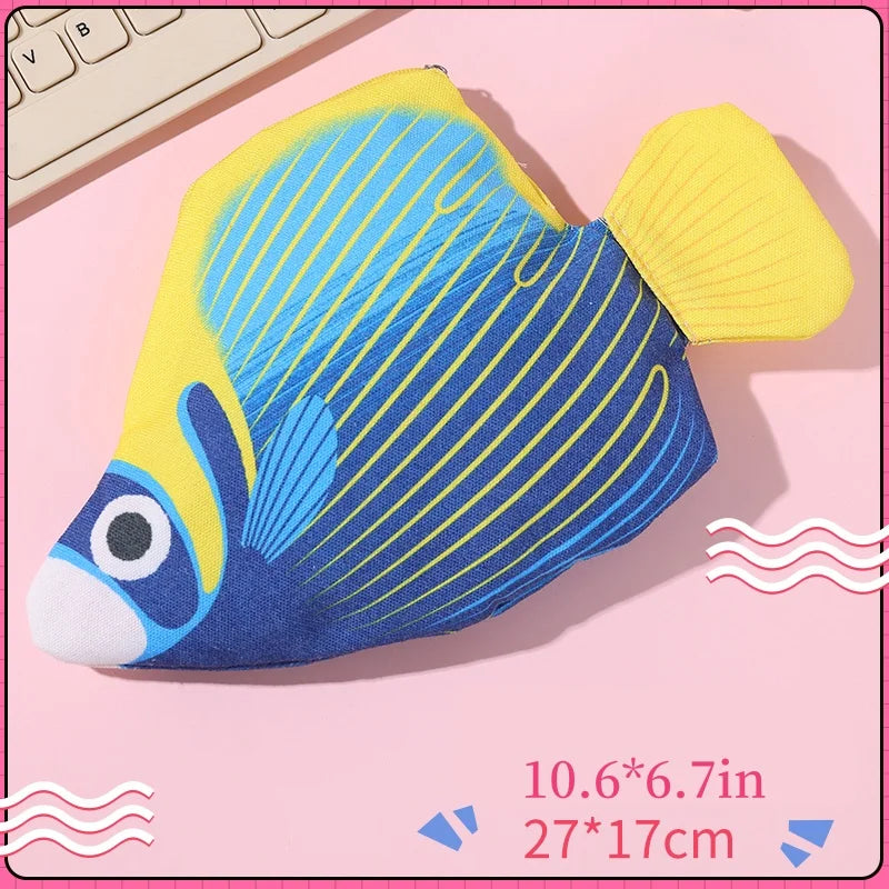 Back-To-School Supplies, Large-Capacity Pencil Case, Creative and Fun Pen Bag, Pufferfish, Deep-Sea Fish Cartoon Animal Stationery Box, Multi-Functional Storage Bag, Toiletry Bag