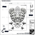 Full Back Lotus Flower Tattoo Stickers Lasting Tattoo Peony Totem Temporary Tattoos Waterproof Sexy Backless Tattoo Fake Tattoo