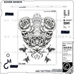 Full Back Lotus Flower Tattoo Stickers Lasting Tattoo Peony Totem Temporary Tattoos Waterproof Sexy Backless Tattoo Fake Tattoo