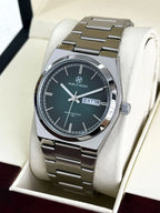 2026 new steel couple's watch, gradient green dial, butterfly buckle, dual calendar, P36, luminescent, waterproof watch
