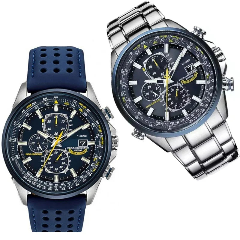 2026 High Quality Men's Quartz Watch Luxury Trend Luminous Multi-Function Chrono Stainless Automatic Watch Birthday Gifts