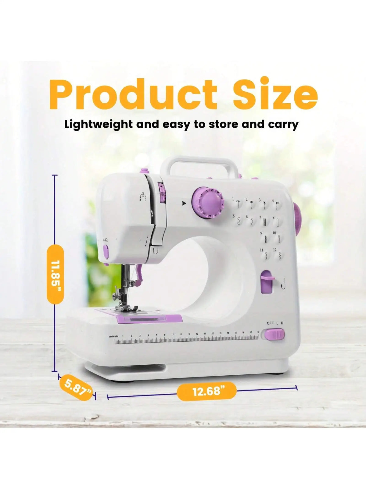 505A Sewing Machine 12 Stitch Patterns 2-Speed Control Built-in LED Light with Foot Pedal for Home DIY Beginners Crafts