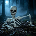 Halloween Walking Skeleton Half Body Skull Glowing Eyes Animated Scary Spooky Horror Prop For Haunted House Party Home Decor