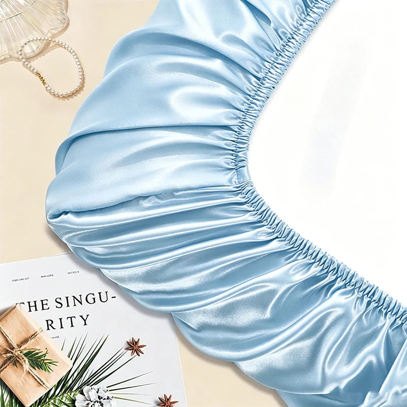 Satin Decorative Pillowcases for Hair Protection Elastic Band Cushion Covers Luxury Silky Fabric Travel Beddingroom Pillow Cover