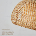 E27 Bamboo Lantern Pendant Lamp 30cm Natural Rattan Wicker LED Chandeliers Hand-Woven Lampshades Lighting Fixture Hanging Light