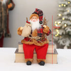 Christmas Decorations 30cm Sitting Santa Claus Gift Window Display Ornament