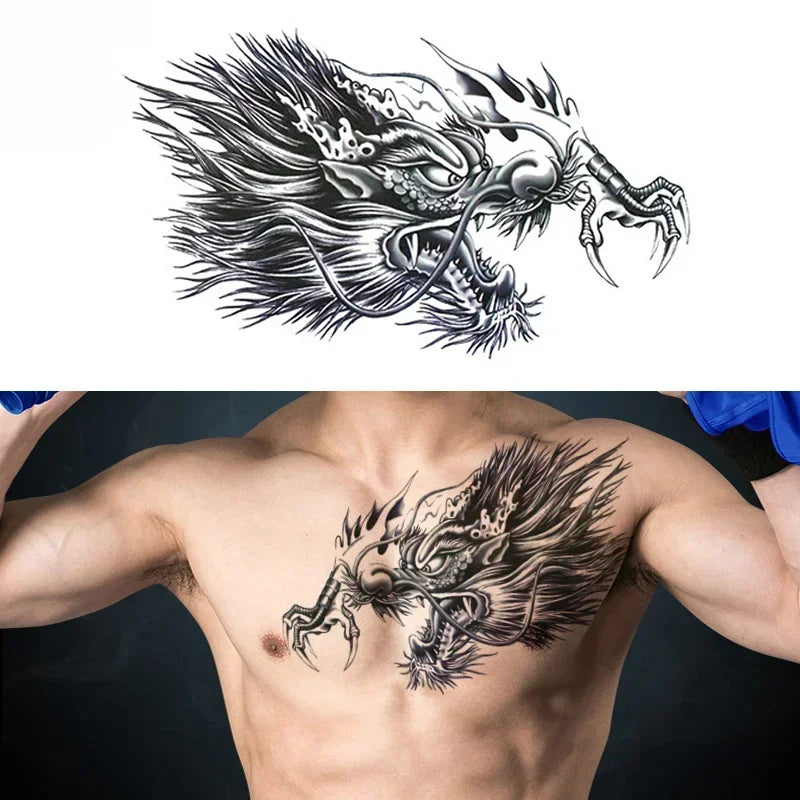 Disposable Tattoo Sticker, Fake Tattoo for Woman, Waterproof Body Art Tattoo for Couples Letter Lotus Flower Temporary Tattoo