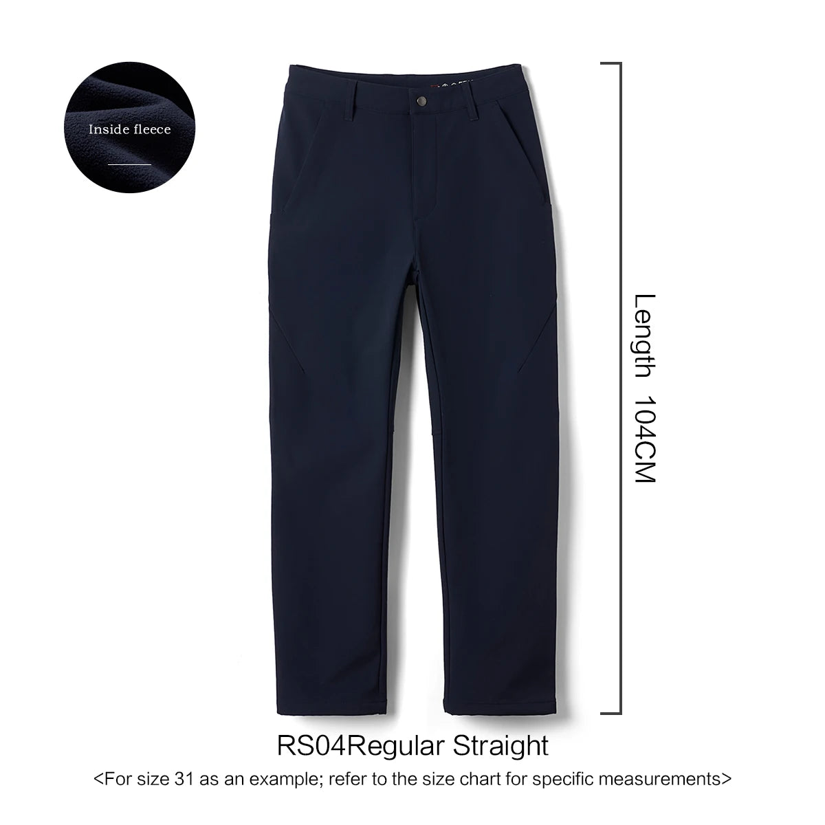 SIMWOOD 2026 Spring New Regular Straight Soft Shell Warm Fleece Lining Fabric Casual Pants Men Outdoor Trousers