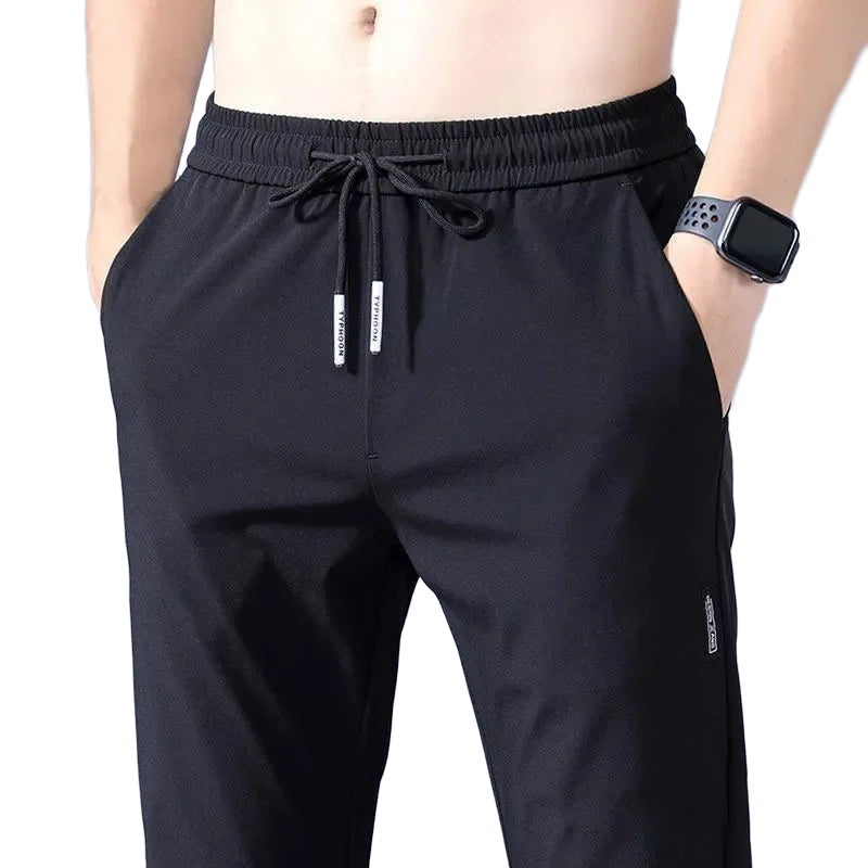 Men's Pants 2025 Summer New Black Gray Thin Business Casual Pants Outdoor Elastic Breathable Straight Leg Sweatpants