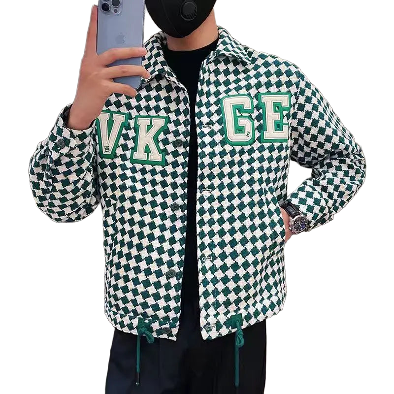 Men's Casual Jacket Spring Autumn Button Lapel Work Coat New plaid Multi-pocket Tops Men Fashion High Quality