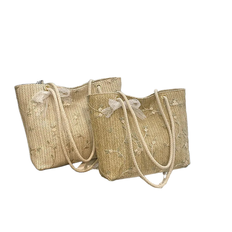 Fashion Woven Handbags For Women All-Match Women's Bag Portable Bucket Bag Luxury Designer Handbag Summer Picnic Bags