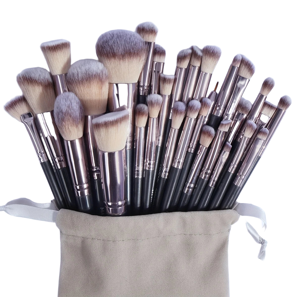MAANGE 30pcs Professional Makeup Brush Set Foundation Concealers Eye Shadows Powder Blush Blending Brushes Beauty Tools with Bag