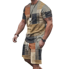 Fashionable New Men's Sportswear Short-Sleeved Shorts Suit Casual T-Shirt Shorts Sets Retro Cool Breathable Summer Two-Piece Set