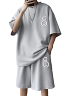 Casual Sportswear Set for Men Short Sleeve Five-Piece Pants Polyester Fiber Summer Collection Big Size T-Shirt And Shorts
