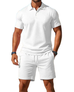 2026 men's short sleeved T-shirt and sports shorts set casual sportswear fashionable summer
