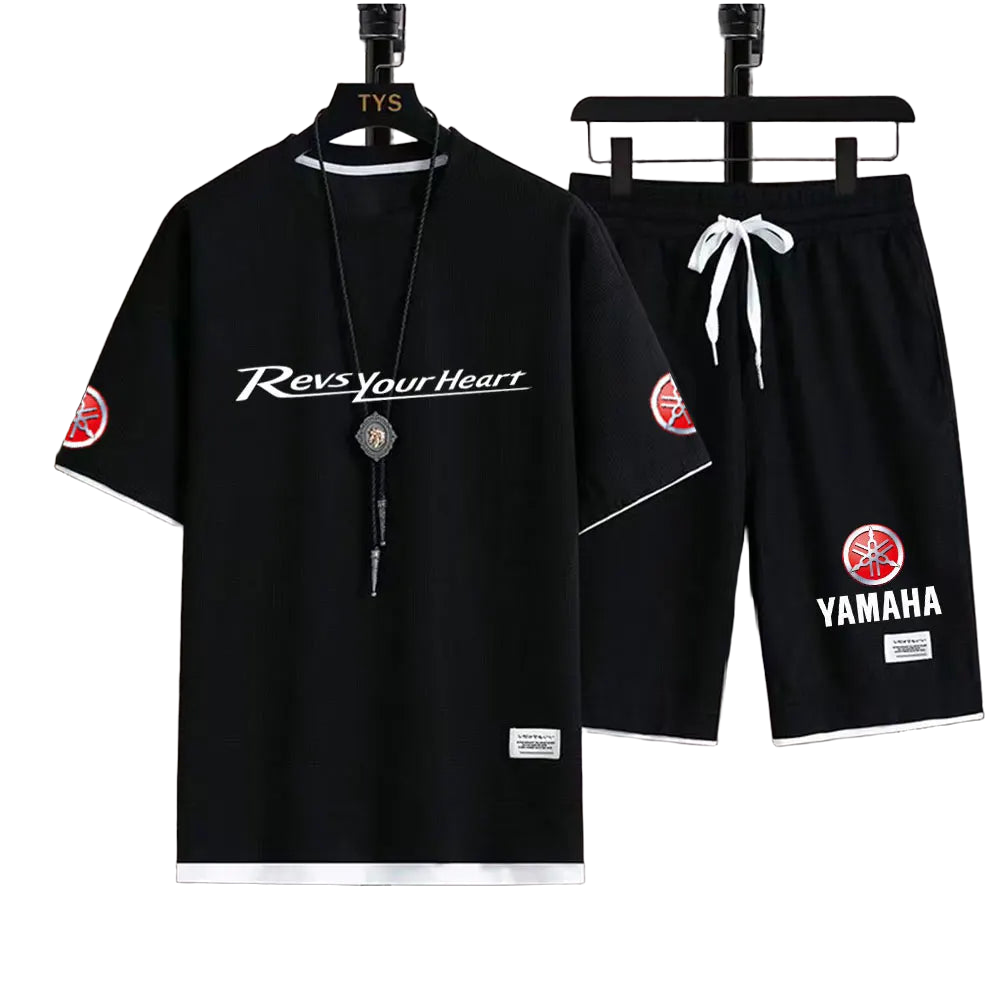 2026 Yamaha Racing Men's Sport Clothing Set Spring/Summer Short Sleeve T-Shirt & Sports Shorts Running Men's Athletic Wear