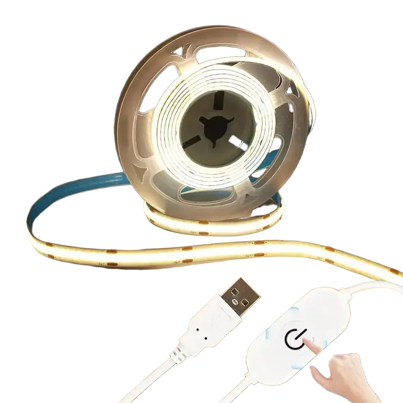 LED Light Strip USB Touch Sensor 5V COB Diode Tape Dimmer Backlight DIY High Density Linear Lightings Lamp Ribbon For Home Decor