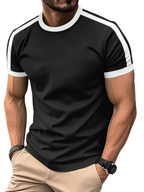 2025 Summer New Men's Fashion Casual Round Neck Short Sleeve Top Outdoor Sports Fitness Breathable Quick Drying T-shirt