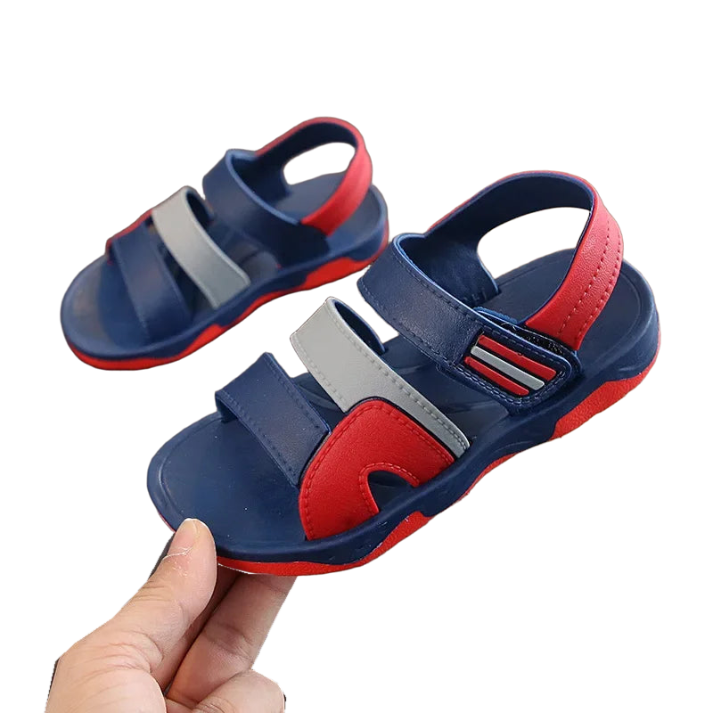 2019 New Summer Children Sandals for Boys Flat Beach Shoes Kids Sports Casual Student Leather Sandals Soft Non-slip Fashion Wild