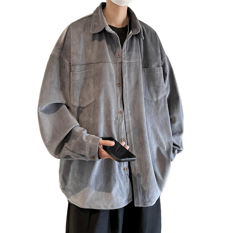 Fashion Lapel Button All-match Solid Shirts Coats Men's Clothing 2024 Spring New Loose Casual Long Sleeve Tops Korean Shirt