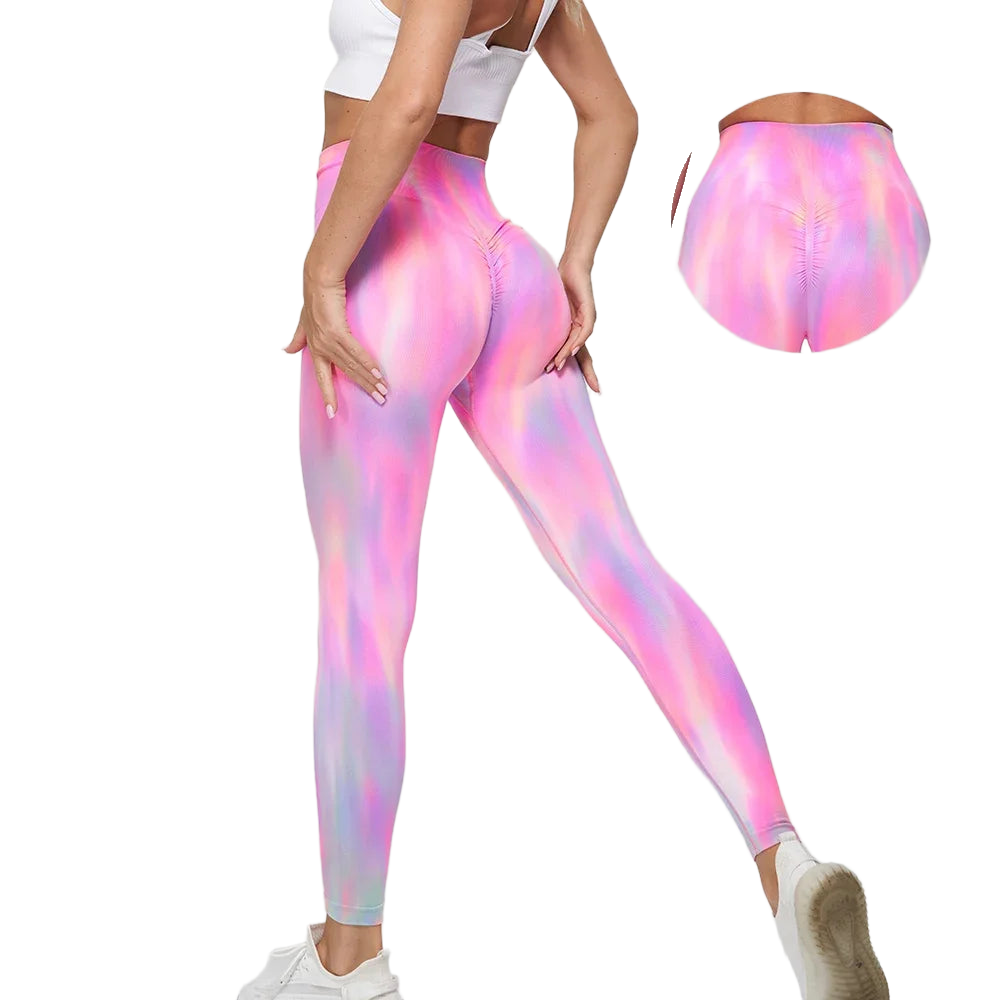Seamless Push Up Scrunch Sport Leggings For Women Tummy Control Butt Lift Yoga Fitness Tights Gym Workout Pants Aurora Gradient