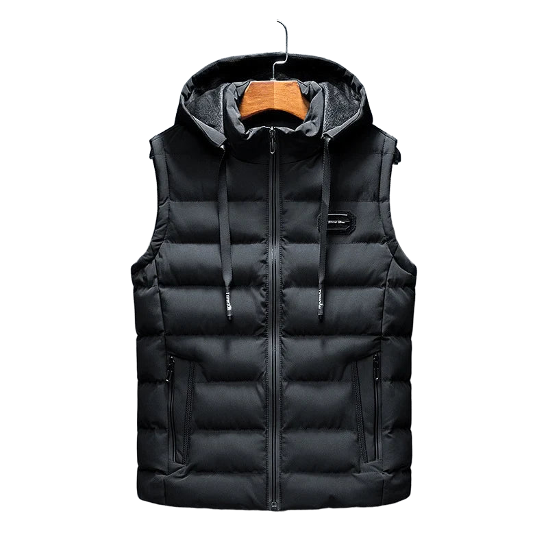 Brand Mens Jacket Sleeveless Vest Hooded Fashion Casual Coats Male Cotton-Padded Men's Vest Men Zipper Waistcoats Plus size 6XL