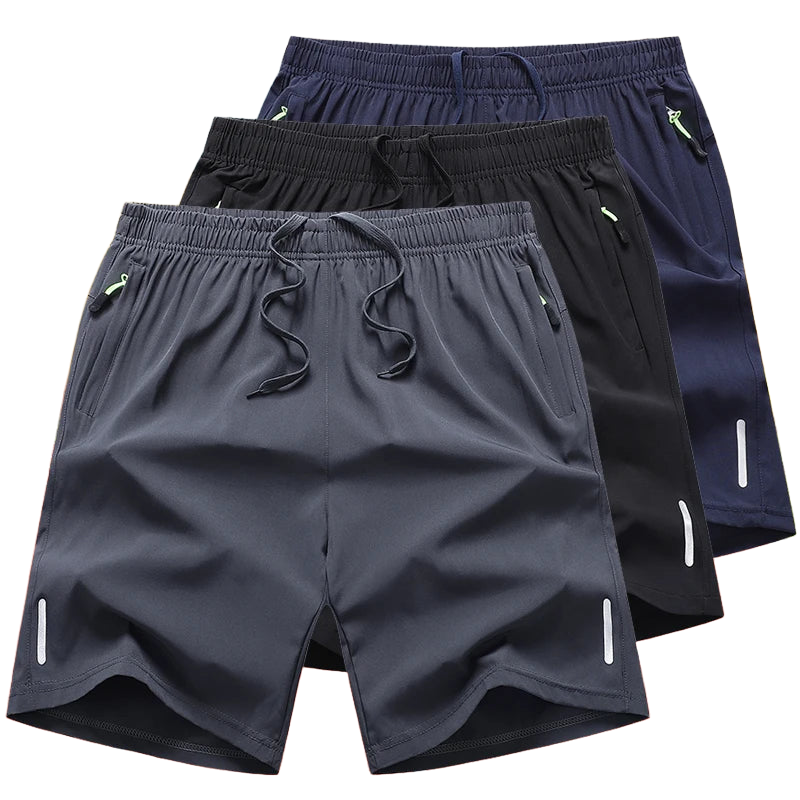 Quick Dry Shorts Men Summer Thin Short Pants Running Sports Bottom Gym Fitness Beach Zipper Pocket Loose Short Sweatpants Men