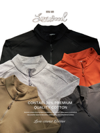 SIMWOOD 2026 Spring New Regular Fit 230gsm Breathable Sorona Fabric Long Sleeve T-shirts Men Half-zip Basic Tops