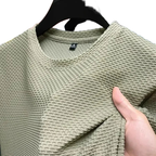 Men's Short Sleeve Mesh Bamboo Ice Silk T-shirt Casual Versatile Summer Elastic Slimming Top for Men