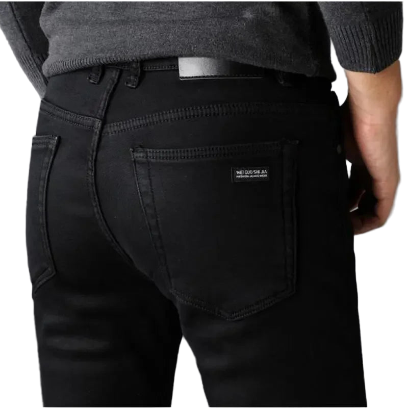 Spring Autumn Men Classic Fashion Brand Jeans Homme Man Soft Stretch Black Biker Masculino Denim Trousers Mens Pants Overalls