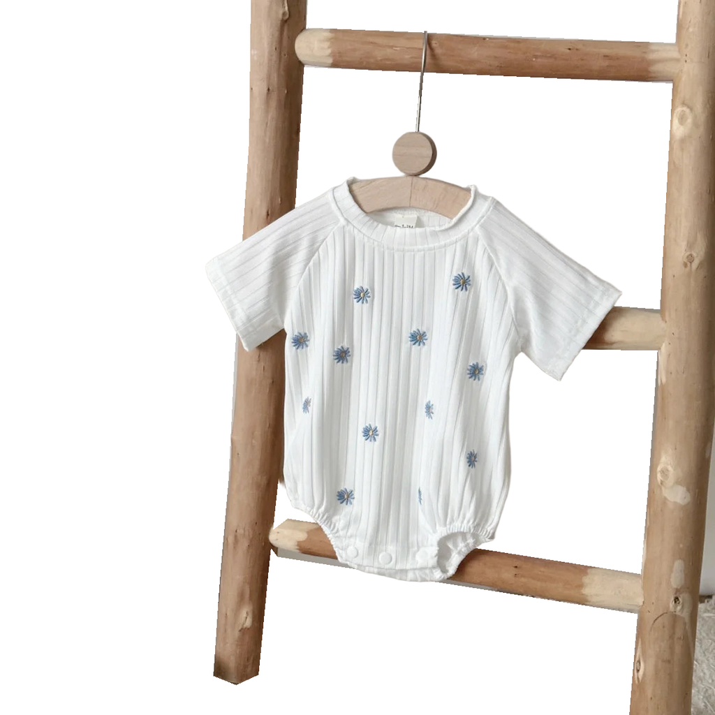 Ins Newborn Baby Girl Clothes Summer Romper Short-Sleeved  Home Clothing Jumpsuit Flower Embroidery Toddler Bodysuit 0-18 Months