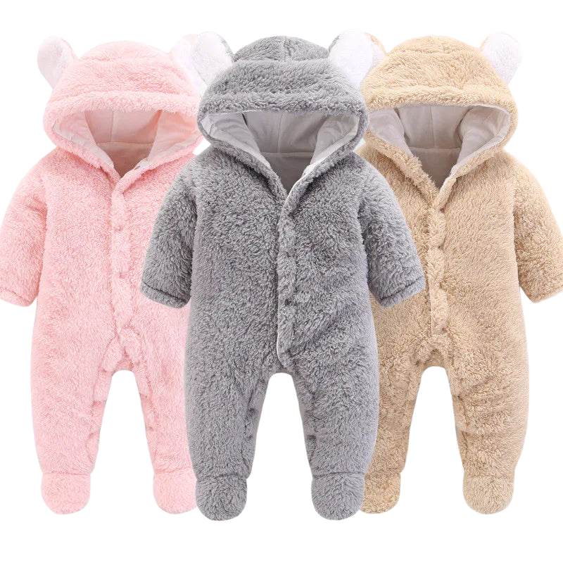 Winter Newborn Baby Rompers Hoodie Girls Boys Clothes Cotton Long Sleeve Toddler Climbing Outwear Warm Infant Jumpsuit 0-12Month